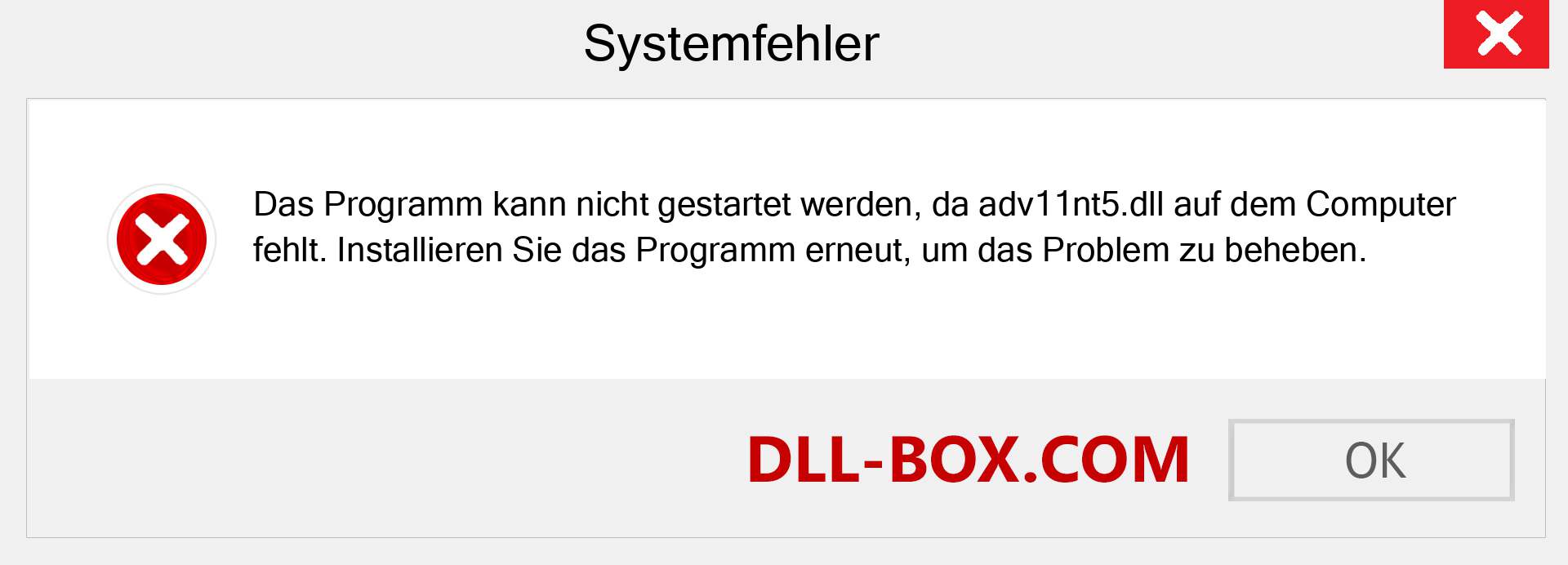 adv11nt5.dll-Datei fehlt?. Download für Windows 7, 8, 10 - Fix adv11nt5 dll Missing Error unter Windows, Fotos, Bildern